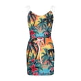 thumbnail image 3 of TQWQT Hawaiianan Summer Dresses for Women Beach Tropical Print Sundress Sleeveless V Neck Spaghetti Strap Sun Dress with Pockets Hot Pink S, 3 of 5