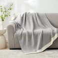 thumbnail image 6 of Snuggle Sac Ultra Soft Bedding Blankets Queen Size , Ultra Soft Microfiber Knitted Blanket Cozy Warm Blankets, Heather Grey,90x90 inches, 6 of 6