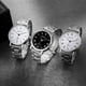 thumbnail image 4 of Reloj informal de cuarzo para hombre, correa de acero, blanco resistente al agua, 4 of 4