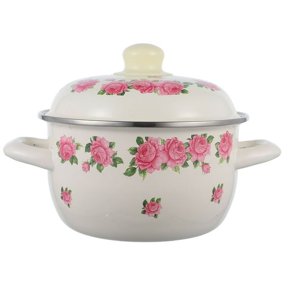 Pot With Lid For Heat Retention Enamel Cooking Pot 1Pcs