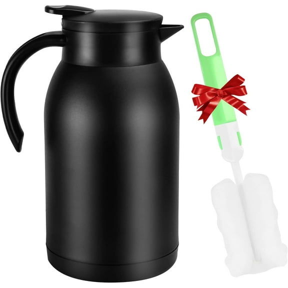 Flantor Stainless Steel Thermal Coffee Carafe Dispenser - Unbreakable Double Wall Vacuum Thermos Flask Large Capacity 40Oz,Water Tea Pot Beverage Tea Water Coffee Pitcher BPA Free
