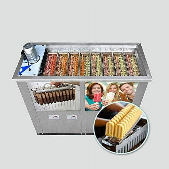 Kolice Commercial Slim Design Ice Popsicle Machine -8 Sets Mold, 26 Pcs Sticks/Set,123 ML/Each