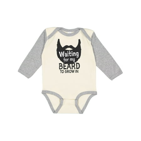 

Inktastic Waiting for My Beard to Grow in Gift Baby Boy Long Sleeve Bodysuit