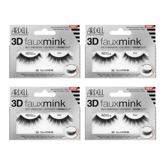 Ardell False Eyelashes 3D Faux Mink 852, 4 Pairs