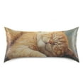 thumbnail image 3 of Sleep Cat Pillowcases Soft Satin Pillow Covers Decorative Rectangle Envelope Closure for Women Men, 3 of 8