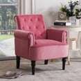 thumbnail image 2 of Canddidliike Modern Exquisite Armchair, High Back Upholstered Seat - Pink, 2 of 9