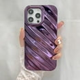 thumbnail image 7 of Designed for iPhone 14 Pro Max Case Cute Curly Water Ripple Pattern Wave Shape for Women Girl Men, Luxury Plating Shockproof Soft TPU Bumper for iPhone 14 Pro Max 6.7"-Purple, 7 of 7