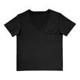 thumbnail image 6 of Yifymode Men's U Neck Short Sleeve Shirt, Tie Detail Pocket Design Casual Sports Style Top Black L, 6 of 6