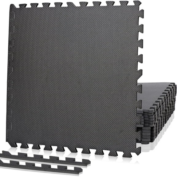 ANHXN Puzzle Exercise Mats, Gym Flooring Mat with EVA Interlocking Foam Tiles for Exercise, MMA, Gymnastics, Workout and Home Gym Protective Flooring,