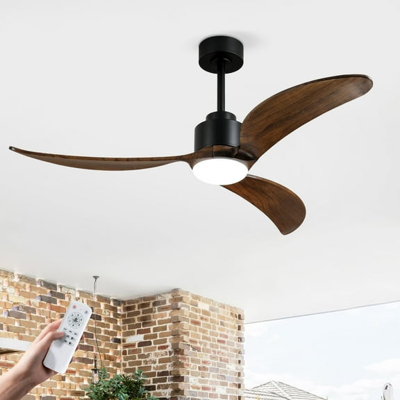 Tower Fan 52" Ceiling Fan with Dimmable LED Light Remote Control,Quiet DC Motor 6 Speed Levels,Adjust Height( 3 PCS Rod) Reversible Ceiling Fan, for Patio Living Room, Bedroom, Office,Indoor.(Matte B