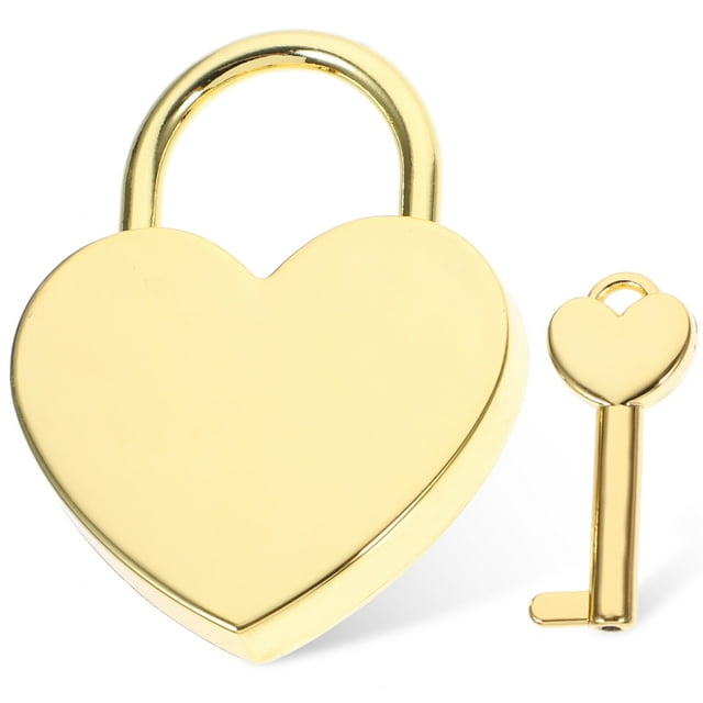 Miangastore Small Padlock with Key Romantic Couples Wishing Lock Jewelry Box Suitcase Lock