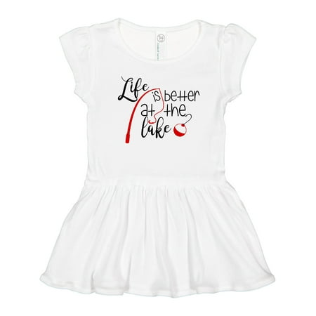 

Inktastic Life is Better at the Lake Fishing Pole with Bobber Gift Toddler Girl Dress