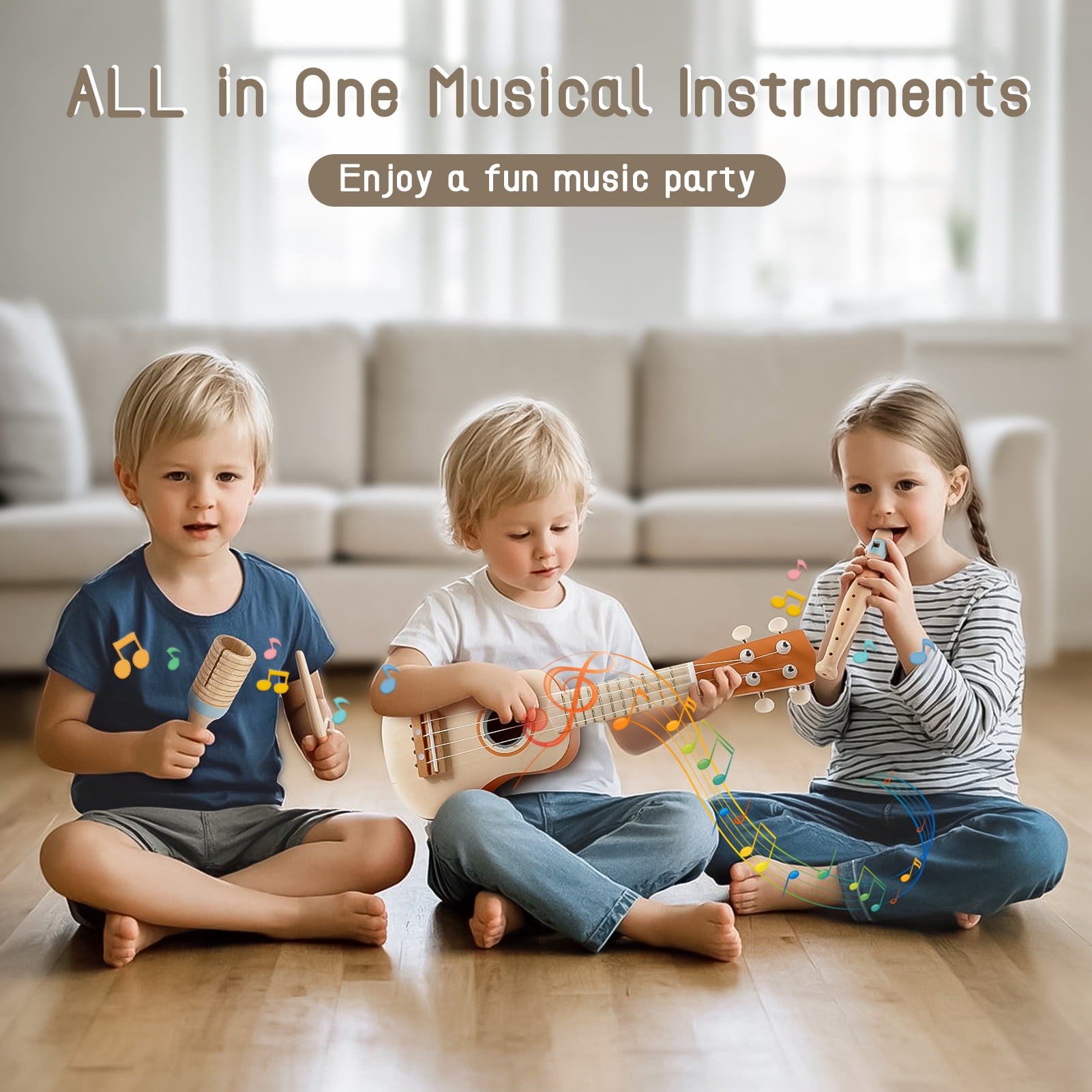 Vanplay Kids 7-in-1 Musical Instrument Set for Children 3+