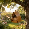 thumbnail image 4 of Bird Feeder House - Open Design Hanger with Top Hook | Hut Shape Hangable Wild Bird Feeders | for Outside Garden Balcony Winter Squirrel, 4 of 9