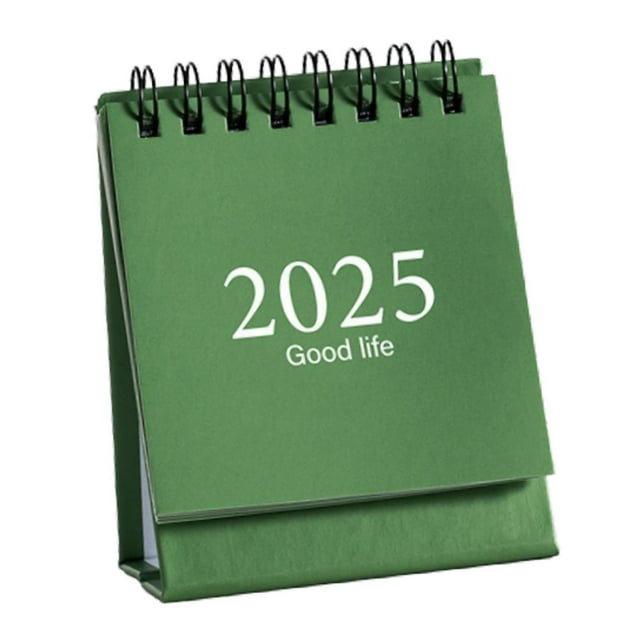 Calendario de escritorio DYNWAVEMX reutilizable de papel Verde 2025