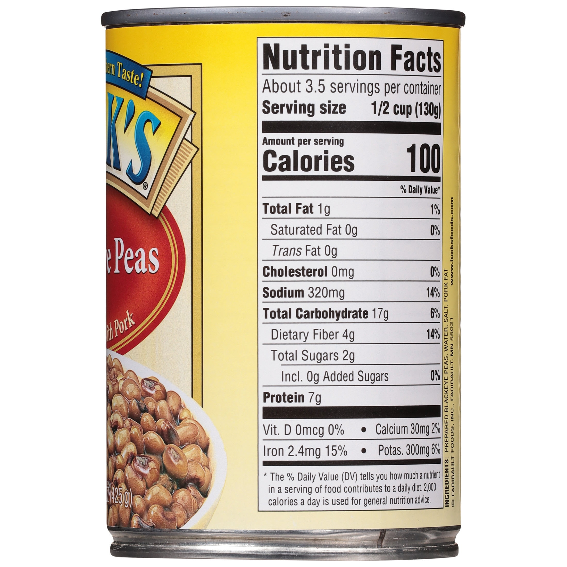 (8 pack) Luck's Blackeye Peas, Seasoned with Pork, 15oz Can