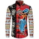 thumbnail image 3 of Camisas con cuello vuelto y botones con estampado dashiki africano para hombre, blusas casuales de manga larga, ropa de calle de estilo étnico, camisa, 3 of 5