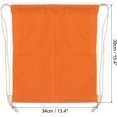 thumbnail image 2 of Cotton Drawstring Bags, Backpack Foldable Sports Gym Bags for Women Men Trip, Orange, 2 of 5