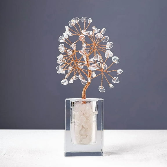 1 pc Natural Quartz Chips Money Tree Display Decorations Home Office Decoration 58x40x180mm Quartz