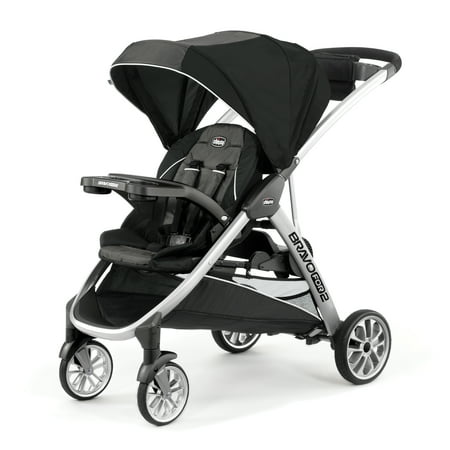 UPC 049796610529 product image for Chicco BravoFor2 Standing/Sitting Double Stroller - Iron (Black/Grey) | upcitemdb.com