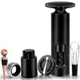 thumbnail image 1 of Abridor de vino, removedor de corcho, tapa resistente, sacacorchos, tapón de mantenimiento fresco, kit de accesorios, herramientas para amigos, 6 piezas Yuarrent HA009175-02B, 1 of 6
