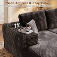 thumbnail image 5 of Ovios 106" Modular Cloud Couch Oversized Deep Seat Plush Corduroy Sectional Sofa with Lounge Chair for Living Room, No Assembly, Gray, 5 of 11
