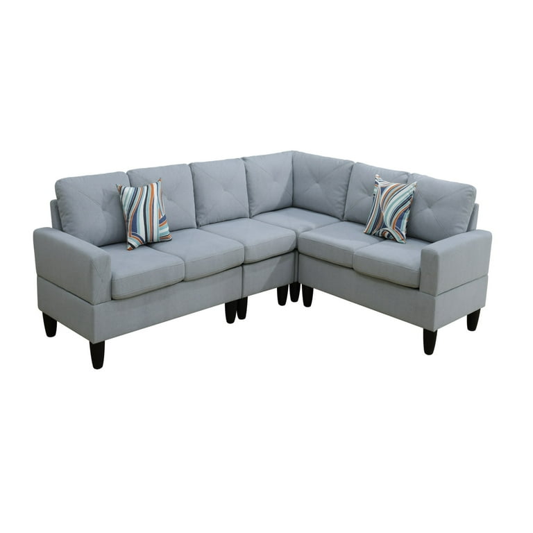 Hommoo Sofa Set - Flannel Fabric - Sectional Couches - Walmart.com