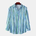 thumbnail image 3 of Men's Long Sleeve Striped Button Up Shirt Classic Collar, Polyester & Spandex, for Casual & Formal, Multiple Sizes, 3 of 3