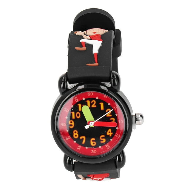 3D Cartoon Kids Watch, Baseball Boy Pattern Cute 3D Cartoon Toddler Wrist Watch For School