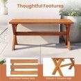 thumbnail image 6 of 36" Teak Oil Hardwood Backless Garden Bench, 660 LBS Load Capacity 2-Person Outdoor Bench, 6 of 10