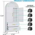 thumbnail image 3 of Erosoei Modern Metal Kitchen Pantry Storage Cabinet, Arched Pantry Cabinet with Shelves and Doors and 2 Drawers, 3 of 6