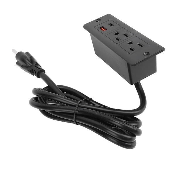 Recessed Power Strip Fast Charging Outlet USB C USB A Ports for Furniture 12A