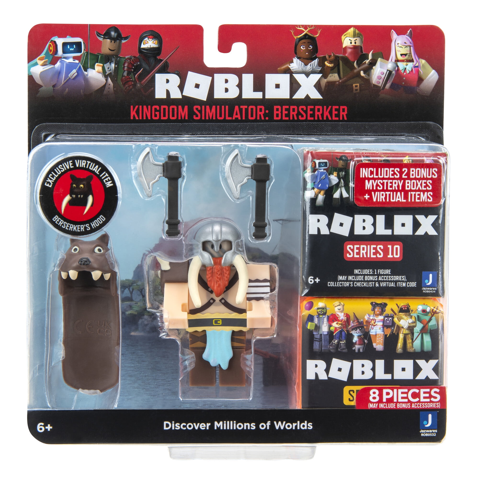 New Roblox Kingdom Simulator Berserk Figure - With Exclusive Virtual Item,  New