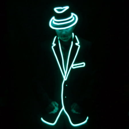- EL Wire Light Up Jacket and Fedora Package