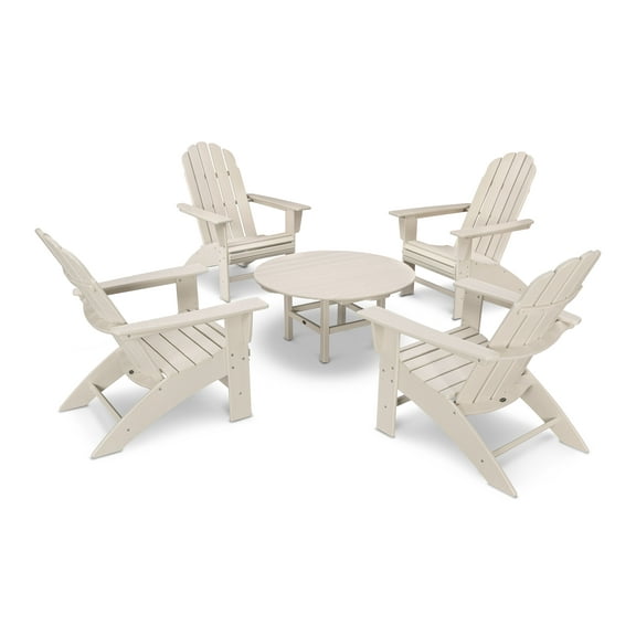 POLYWOOD Vineyard 5-Piece Oversized Adirondack Set in Sand