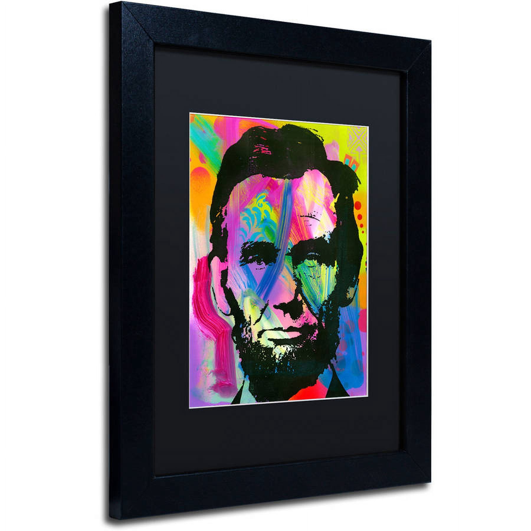 Trademark Fine Art "Abraham Lincoln I" Canvas Art by Dean Russo, Black Matte, Black Frame