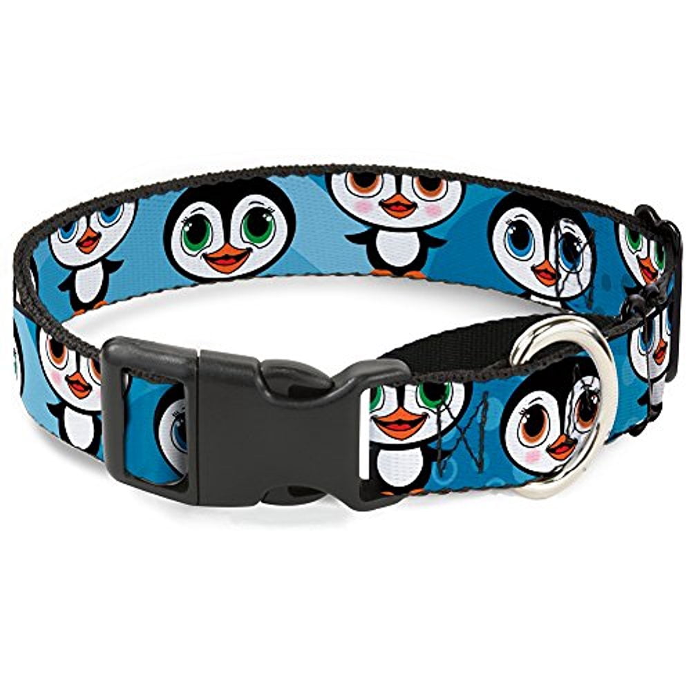 Buckle-Down Cute Penguins Blue Bubbles Martingale Dog Collar