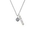 thumbnail image 2 of Delight Jewelry Black Nickeltone Clear Crystal Heart Silvertone Hope Anchors the Soul Bar Charm Necklace, 23", 2 of 4