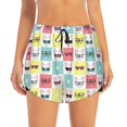 thumbnail image 2 of Vsdgher Cute French Bulldog Print Women's Running Double Layer Shorts High Waisted with Pockets Elastic Yoga Workout Athletic Gym Sports, 2 of 8