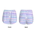 thumbnail image 3 of Fuzoiu Striped Gradient Print Women's Athletic Shorts, Double-Layer Running Shorts with Pocket,Women's Workout Shorts for Yoga, Gym, and Workouts-Small, 3 of 7