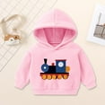 thumbnail image 2 of Ccpelsie Girls Casual Long Sleeve Hoodies Cute Oversized Fleece Pocket Sweatshirt Tops for Toddler(Pink,3-4 Years), 2 of 7