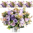 thumbnail image 7 of 4Pcs Peonies Artificial Flowers,Small Silk Flowers Fake Peonies Bouquet Rose Flower Arrangement Table Centerpiece for Wedding Party Home Decoration (Purple), 7 of 7