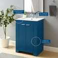 thumbnail image 4 of Sink Vanity Cabinet, Melamine, Blue Navy White, Modern Contemporary Urban Design, Hotel Bedroom Bathroom Master Suite Guest, 4 of 10