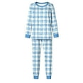 thumbnail image 4 of Yteetum Christmas Pajama Sets for Women Oversized Christmas Plaid Print Long Sleeve Crewneck Pajamas and Pants Womens Xmas Pj Sets Soft Plaid Sleepwear Pajamas Matching Sets 2 Piece Loungewear Sets, 4 of 5