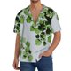 thumbnail image 1 of Balery Watercolor Green Leaves Camisa Casual de Manga Corta con Botones para Hombre, Texturizada, Estilo Cubano, para Playa, Verano-Small, 1 of 5