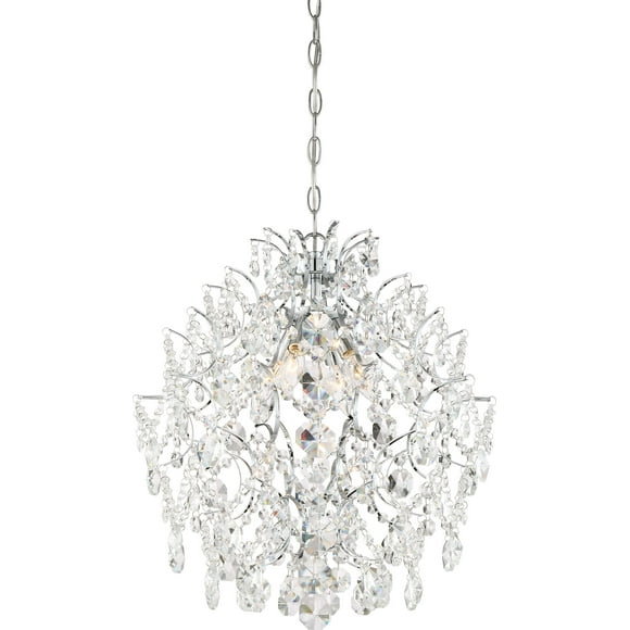 Minka Lavery Crystal Chandelier Lighting 3156-77 Isabella's Crown, Convertible Mini Chandelier/Semi Flush, 4-Light 240 Watts, Chrome