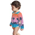 thumbnail image 3 of Xecao Beach with Palm Trees Print Baby unisex-baby Cotton Long-sleeve Bodysuits-3 Months, 3 of 6