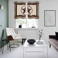 thumbnail image 4 of Country Texas Star Kitchen Curtains Small Short 39 Inch Length, Brown Farmhouse Vintage Wooden Grommet Top Bedroom Living Room Curtains, Light Filtering Cafe Curtain Drapes 2 Panels Set 55''x39'', 4 of 9