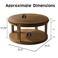 thumbnail image 6 of 31.5" Round Solid Wood Coffee Table | Two-Tier Walnut Accent Sofa Table | Sturdy Legs | Living Room Furniture | Farmhouse Design | Easy Assembly, 6 of 10