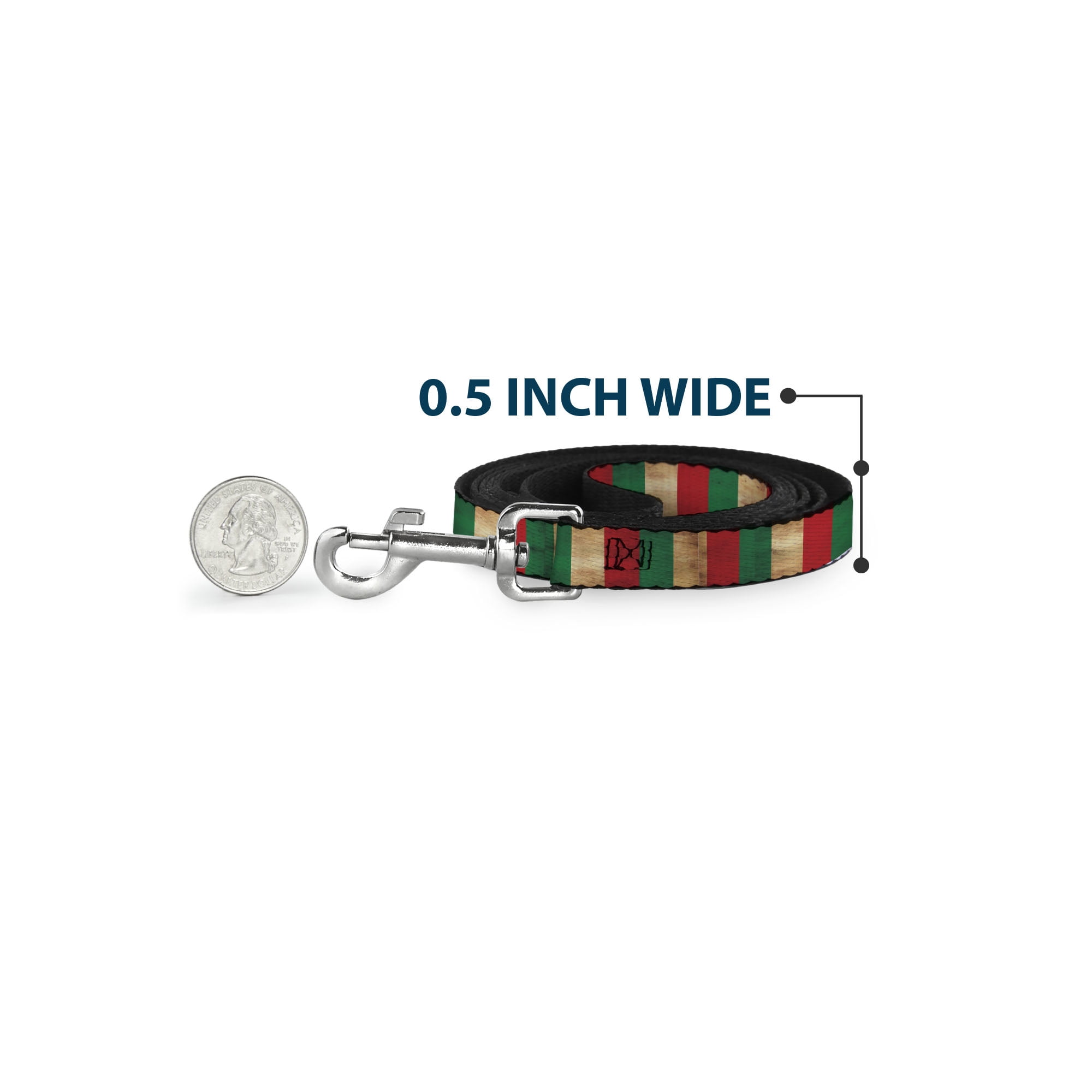 Buckle-Down Pet Leash, Dog Leash, Italy Flag Continuous Vintage, 6 Feet Long 1.0 Inch Wide